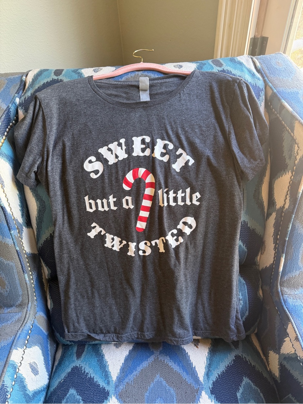 Graphic Candy Cane Short-Sleeve Tee - Charcoal